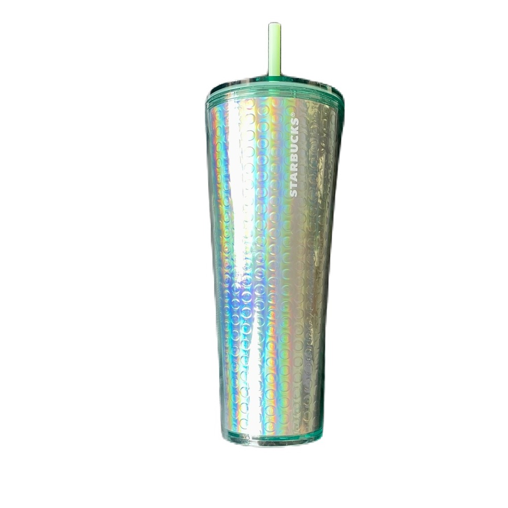 NWT Starbucks mint green purple iridescent Venti  Tumbler acrylic cup 24… - Picture 4 of 14